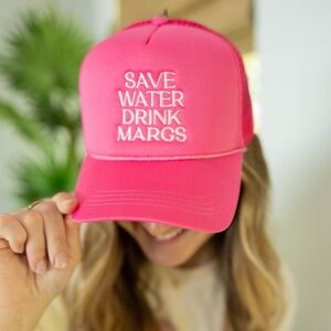 🍸💓MARGS! Cheeky Boitique Trucker Hat| OS| Hot Pink| Boho, Summer, Beach Hat